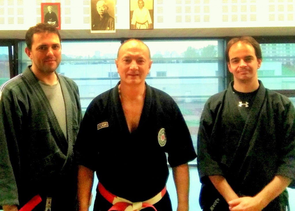 Instructors of Taiho Jutsu Belgium on the mat